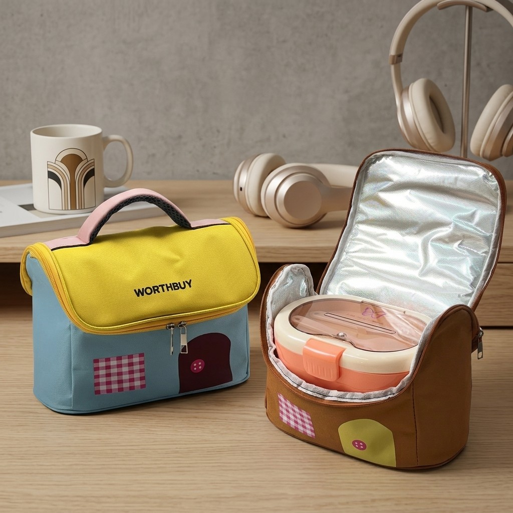 Food Storage Zipper Bags - Oxford Thermal Lunch Bag with Zipper