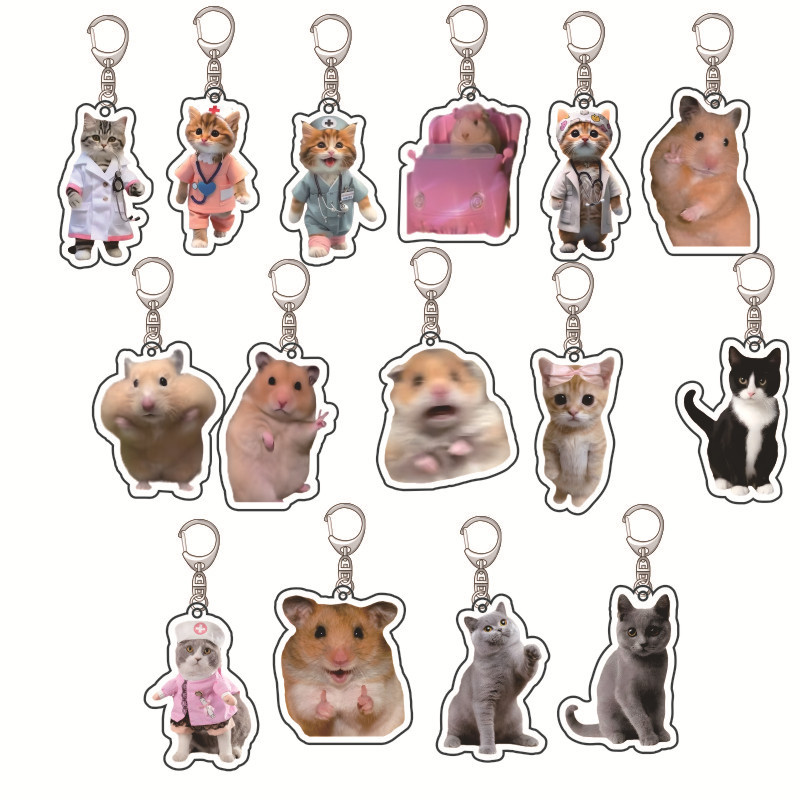 Food Storage For - Banana Cat Happy Cat Acrylic Keychain