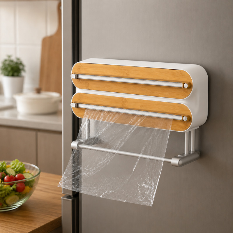 Food Storage Organization - Magnetic Food Wrap Cutter Dispenser Cling