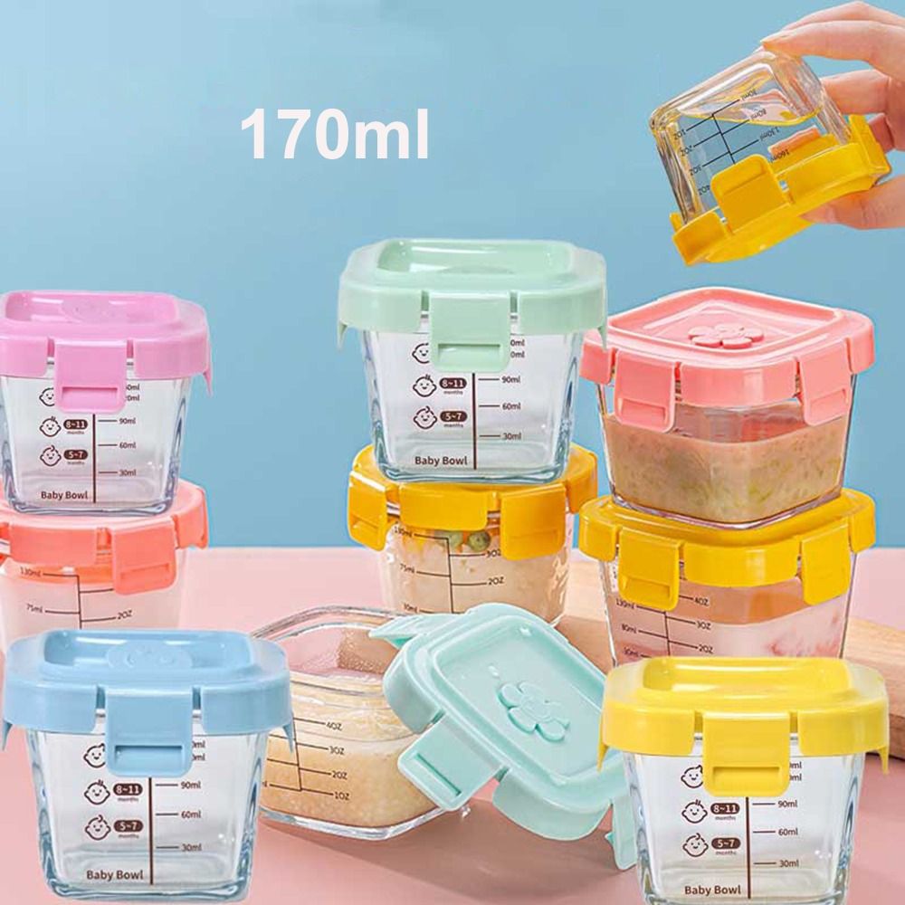 Food Storage Jar Glass - 170ml Glass Food Storage Box Frozen