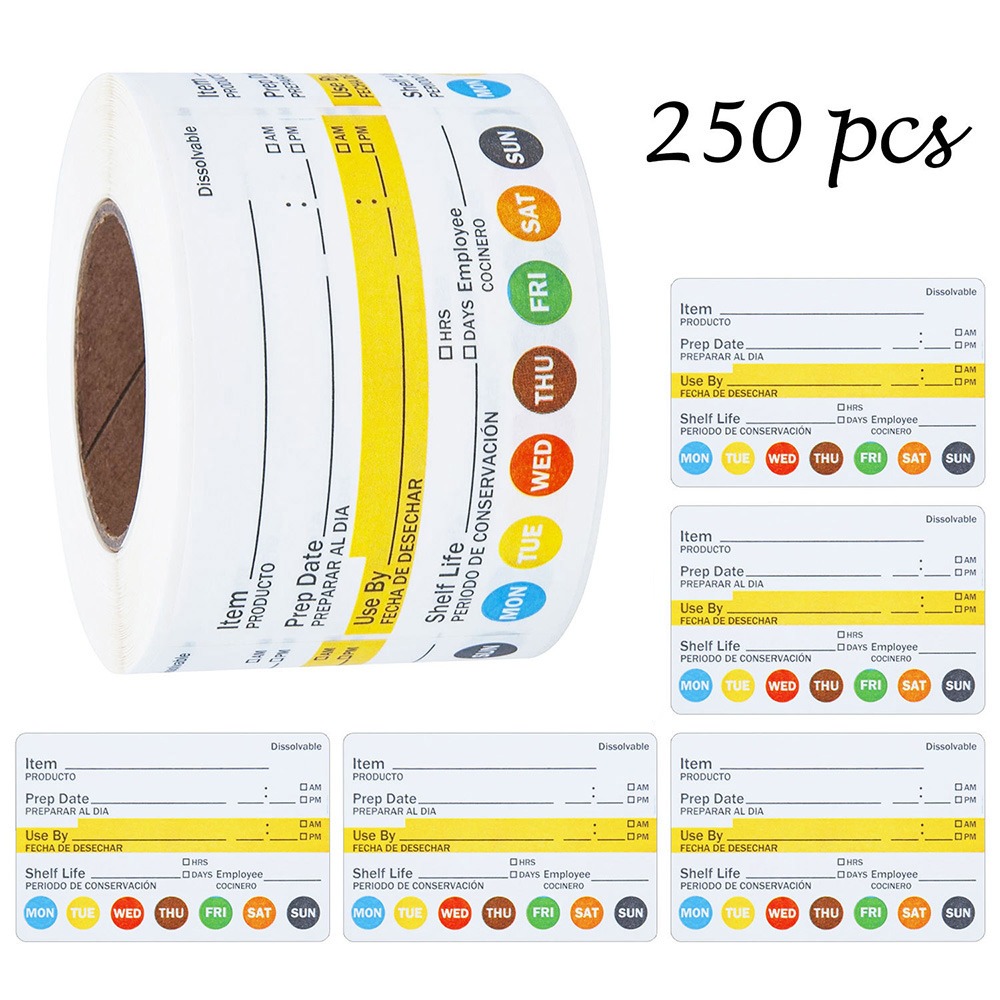 Food Storage And Safety - 250/300PCS Food Shelf Life Label Multi-functional