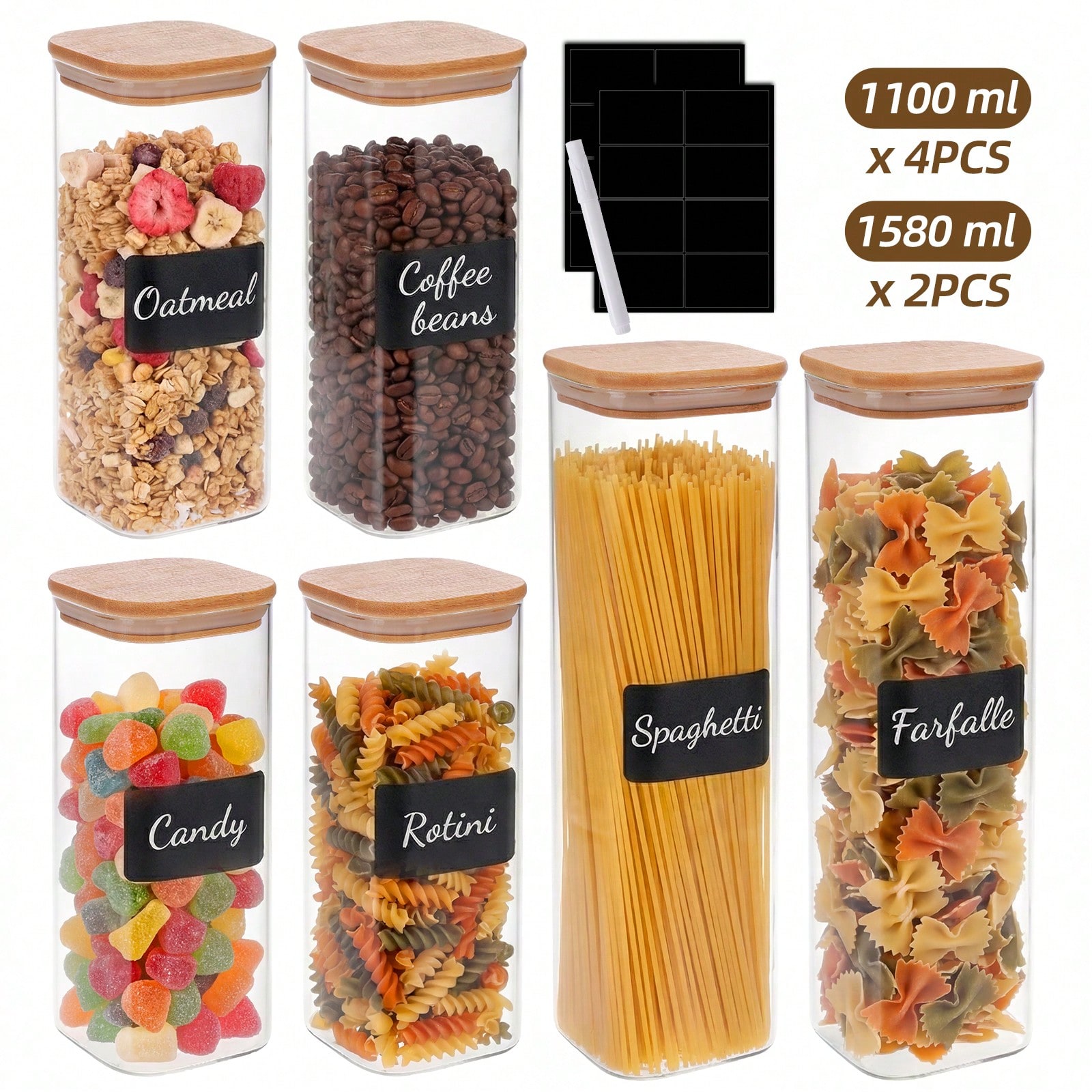 6/12pcs Glass Food Storage Con - Food Storage Organization 评论和价格