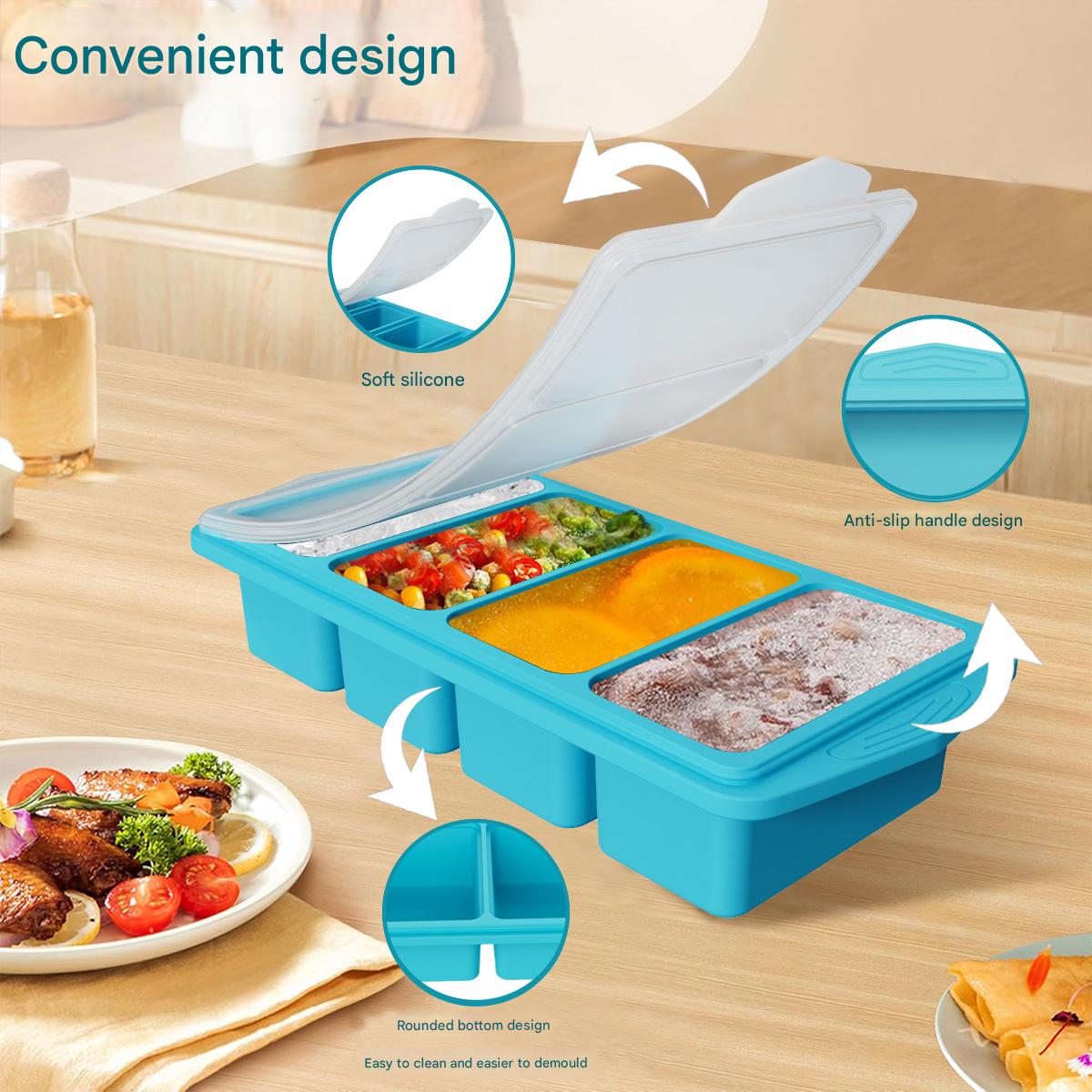 Large Silicone Ice Cube Mold w - Xl Food Storage Containers With Lids 评论和价格