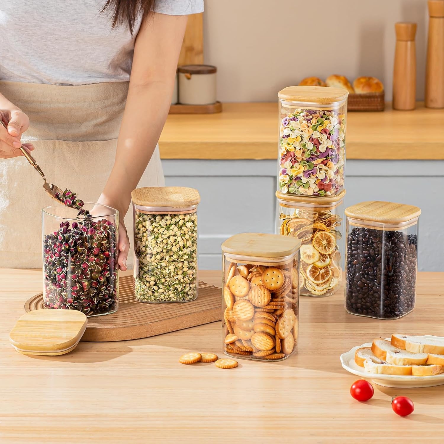 6 Pack Glass Food Storage Jars - Food Storage Jar Glass 评论和价格