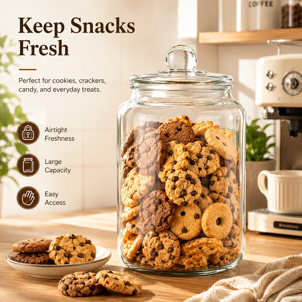 Large Clear Glass Storage Jars - Xl Food Storage Containers With Lids 评论和价格