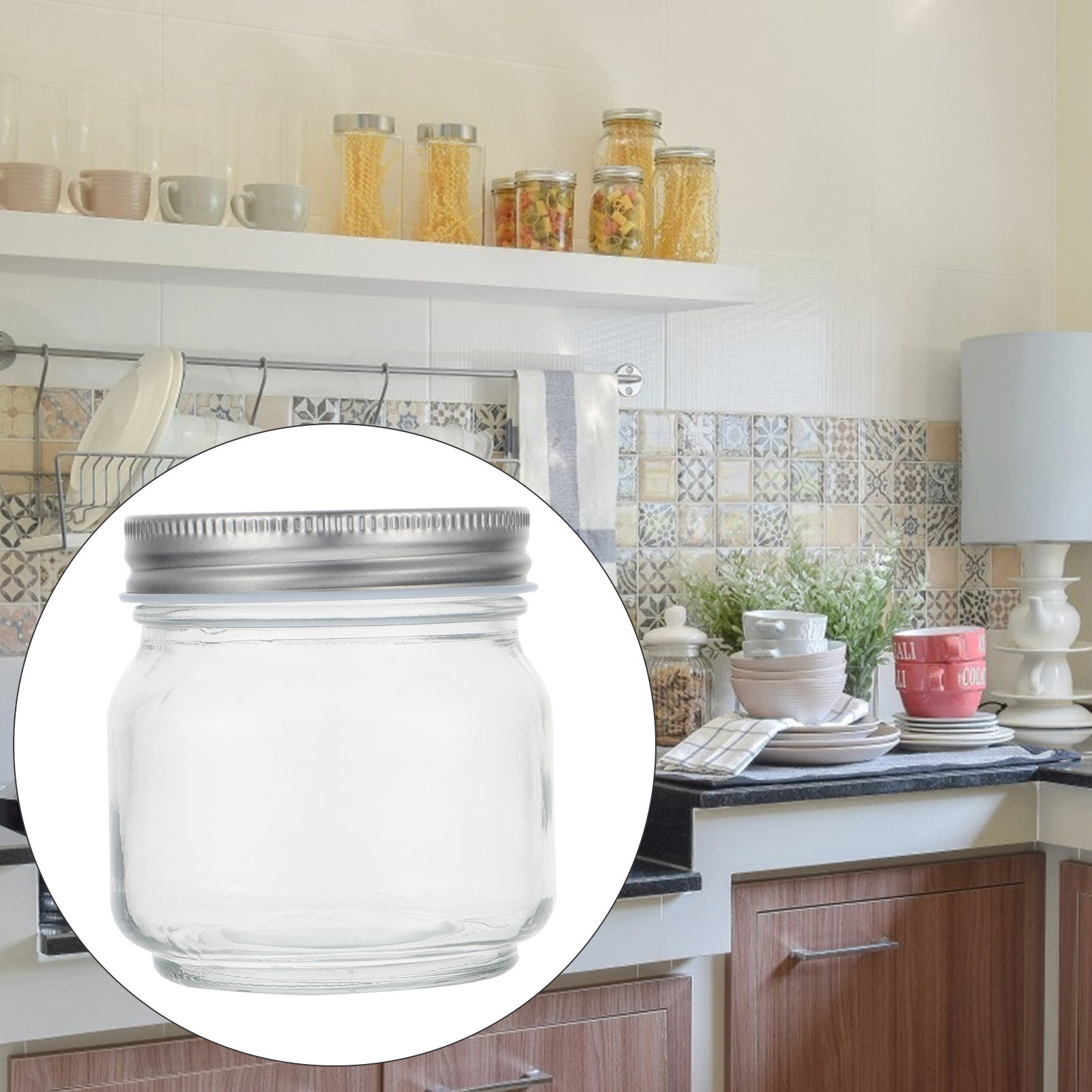 6Pcs Thick Transparent Glass M - Food Storage Jar Glass 评论和价格