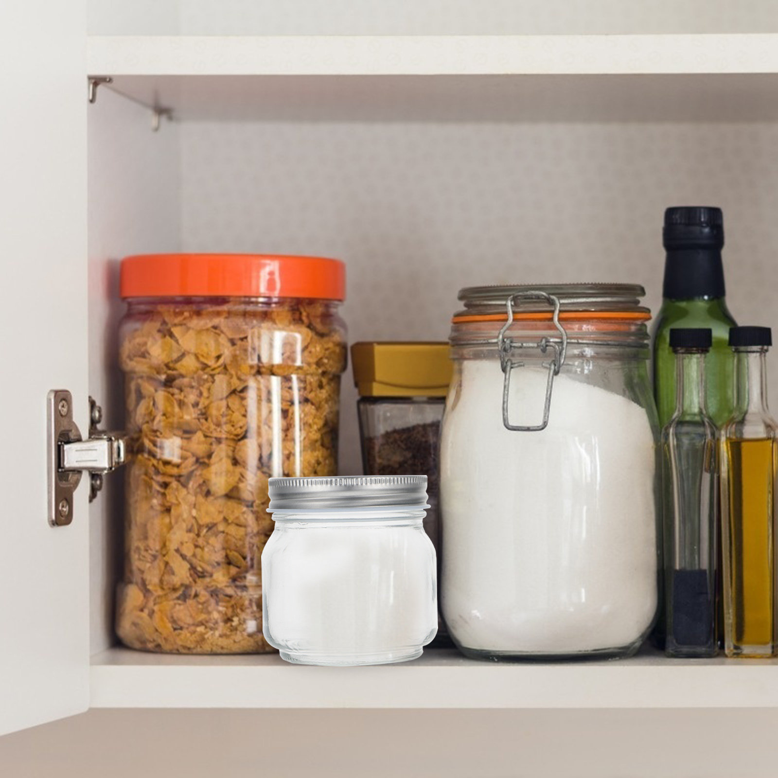 6Pcs Thick Transparent Glass M - Food Storage Jar Glass 评论和价格