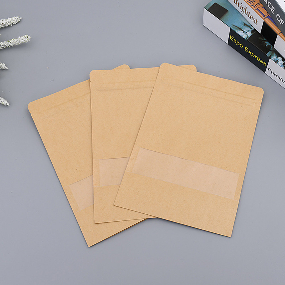 50Pcs Eco Friendly Kraft Paper - Food Storage Zipper Bags 评论和价格