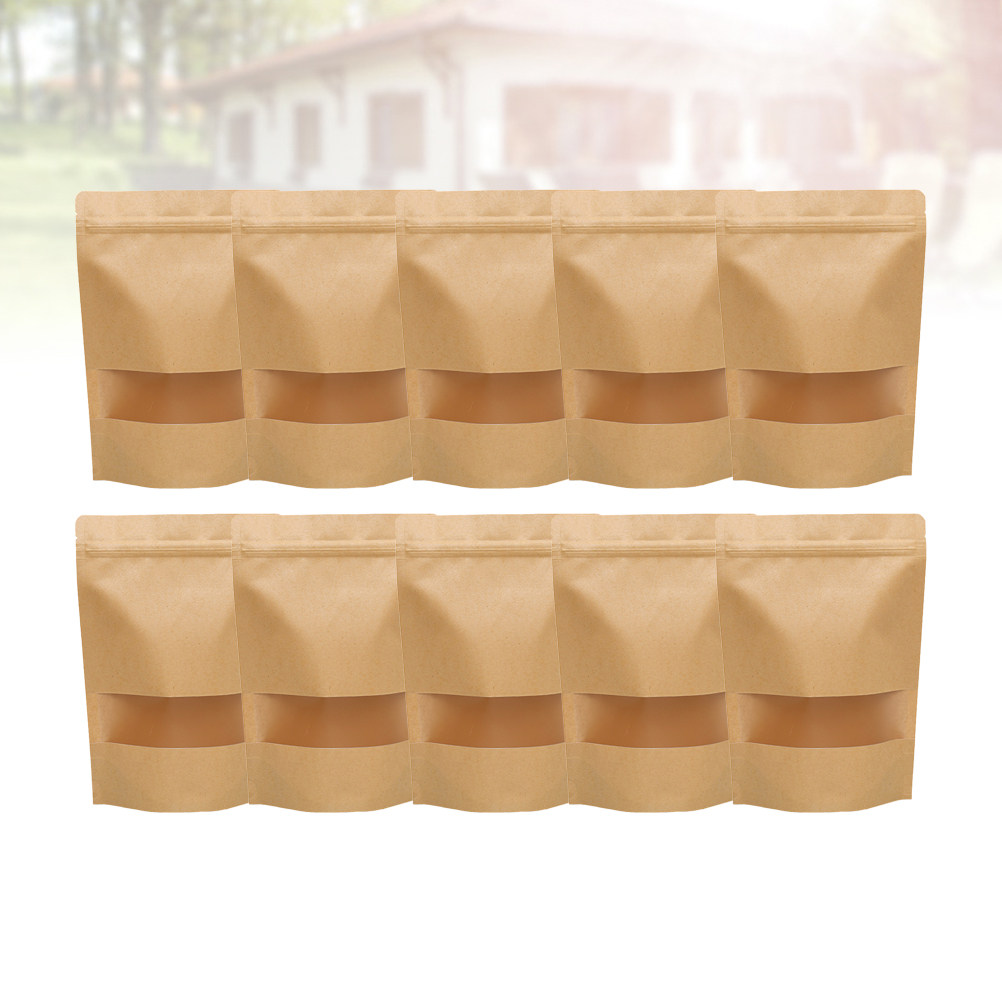 50Pcs Eco Friendly Kraft Paper - Food Storage Zipper Bags 评论和价格