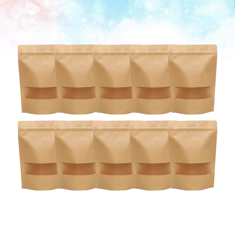 50Pcs Eco Friendly Kraft Paper - Food Storage Zipper Bags 评论和价格