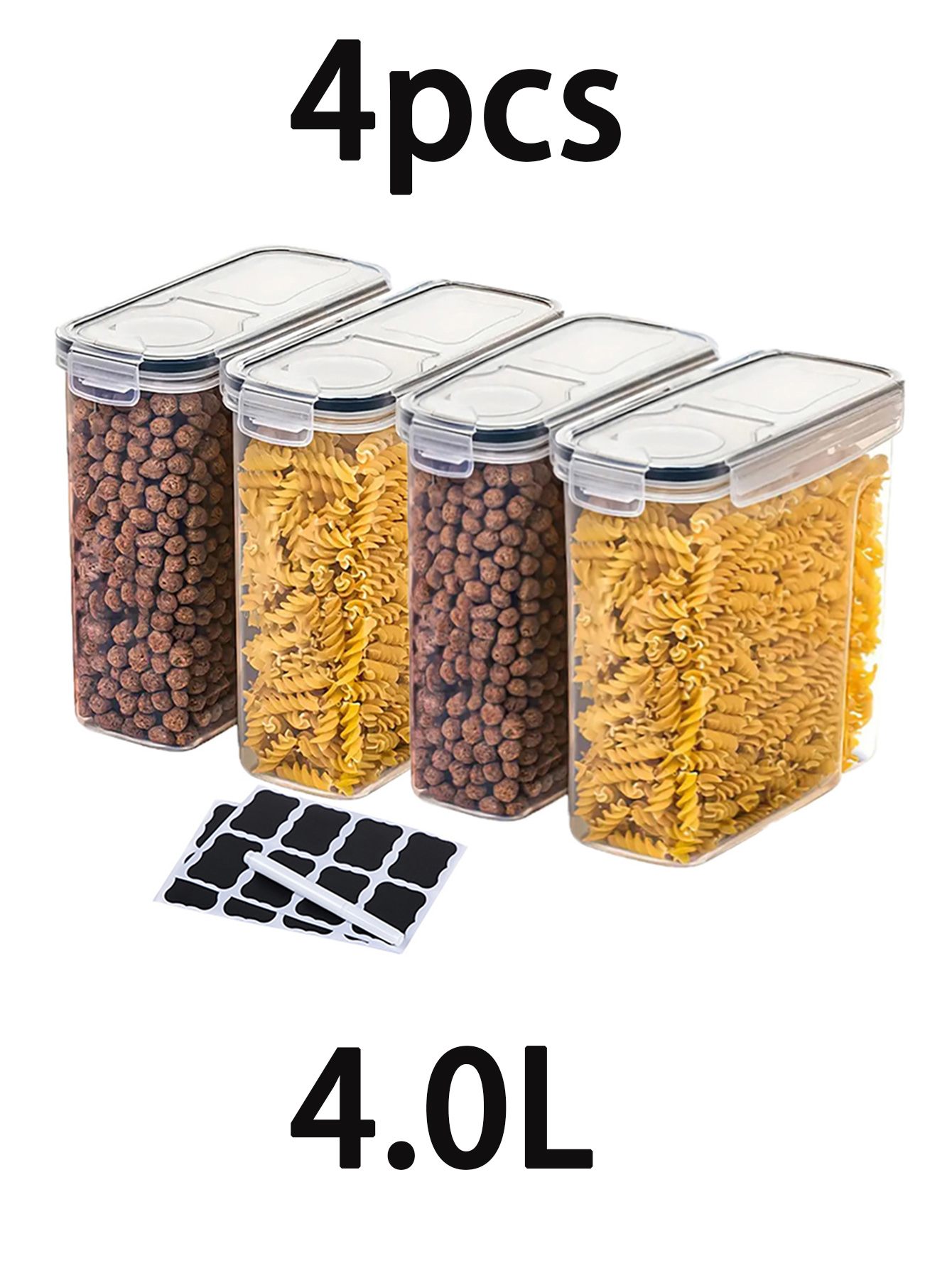 4pcs4l  Large Food Storage Con - Xl Food Storage Containers With Lids 评论和价格