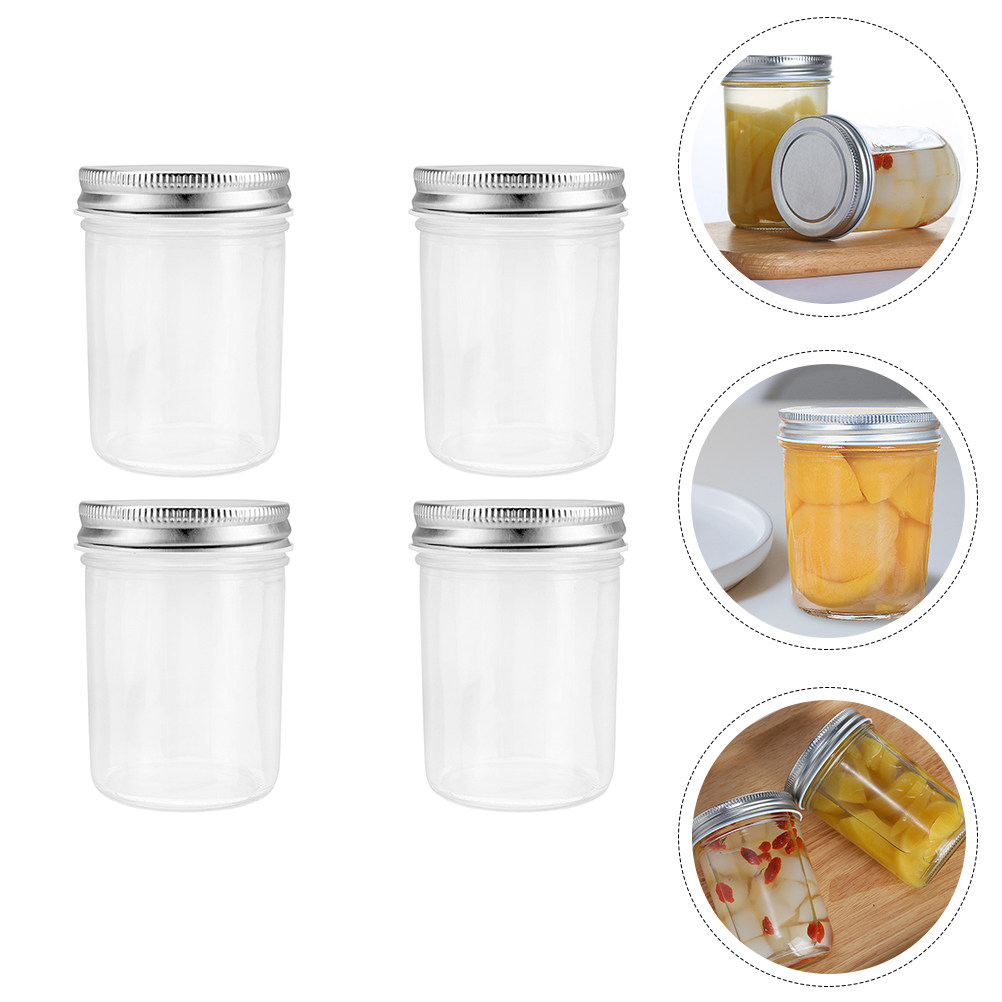 4Pcs Jam Canning Jars Glass Se - Food Storage Jar Glass 评论和价格