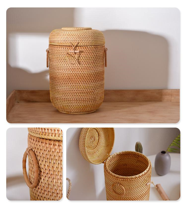 Handwoven Rattan Tea Storage B - Food Storage Organization 评论和价格