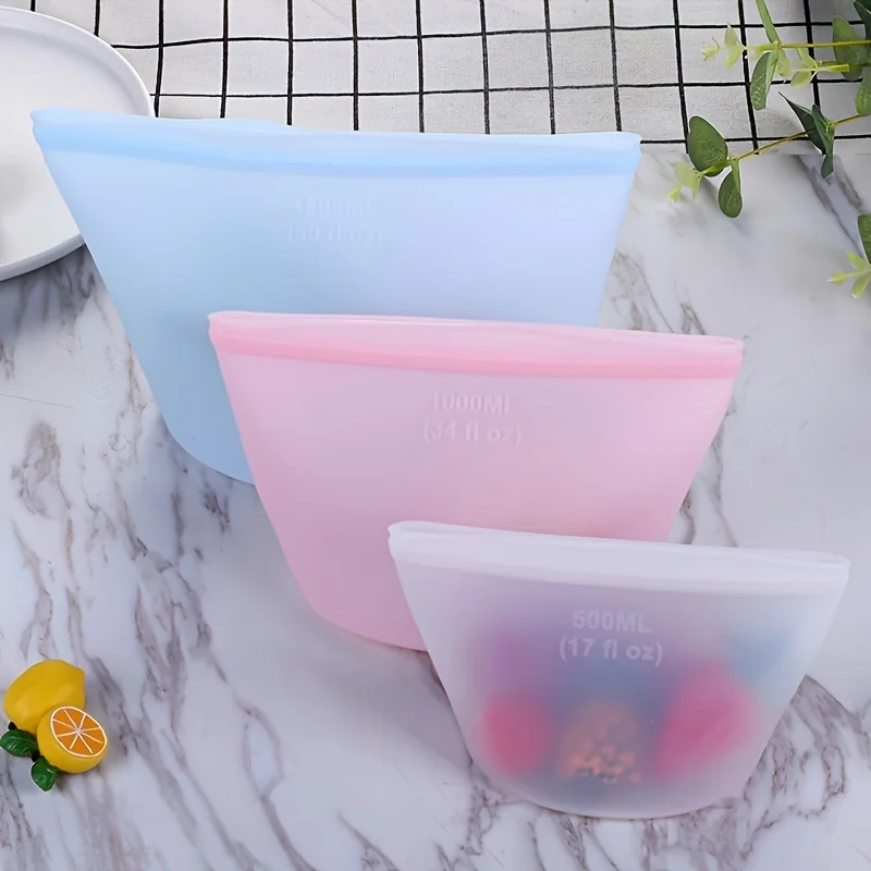 Reusable Silicone Storage Bags - Food Storage Zipper Bags 评论和价格