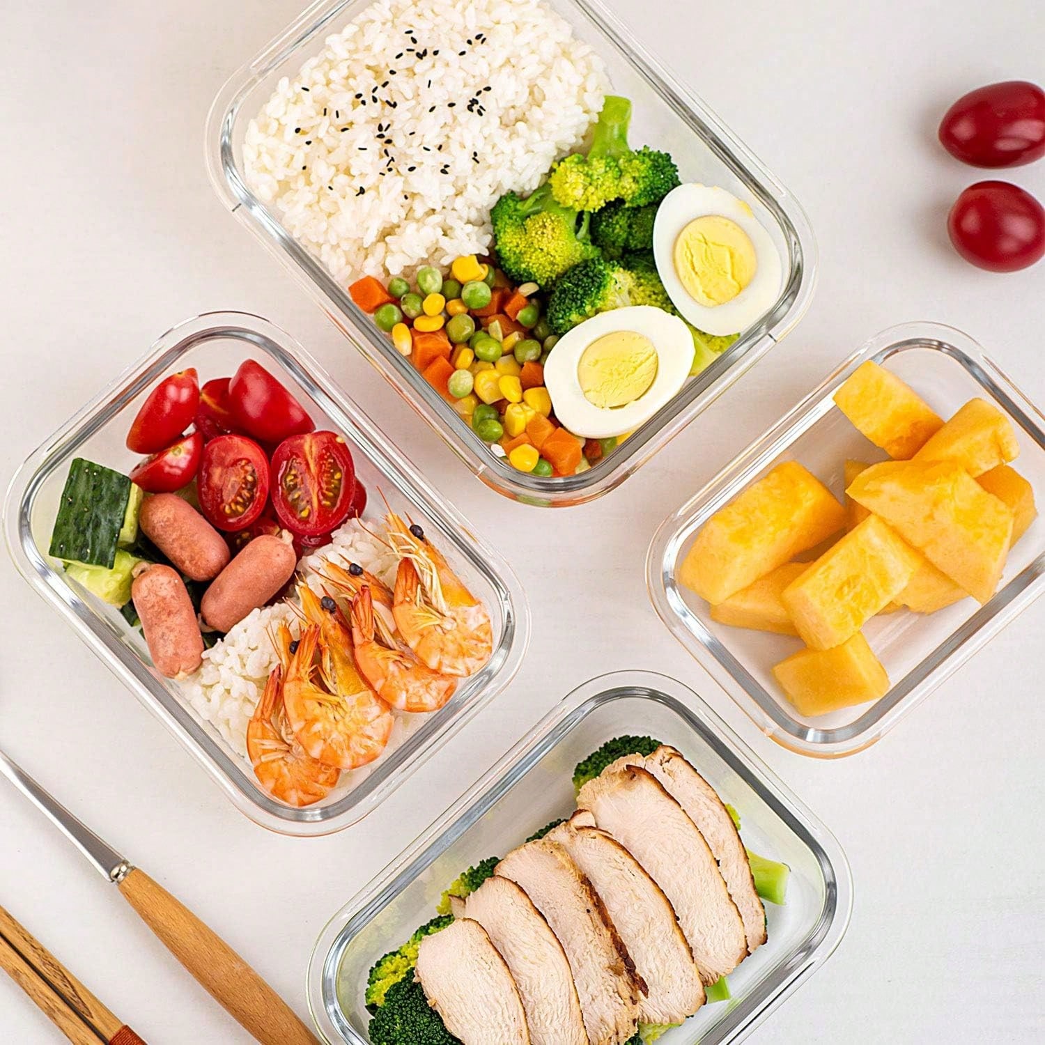 10 Pack Glass Meal Prep Contai - Food Storage System 评论和价格