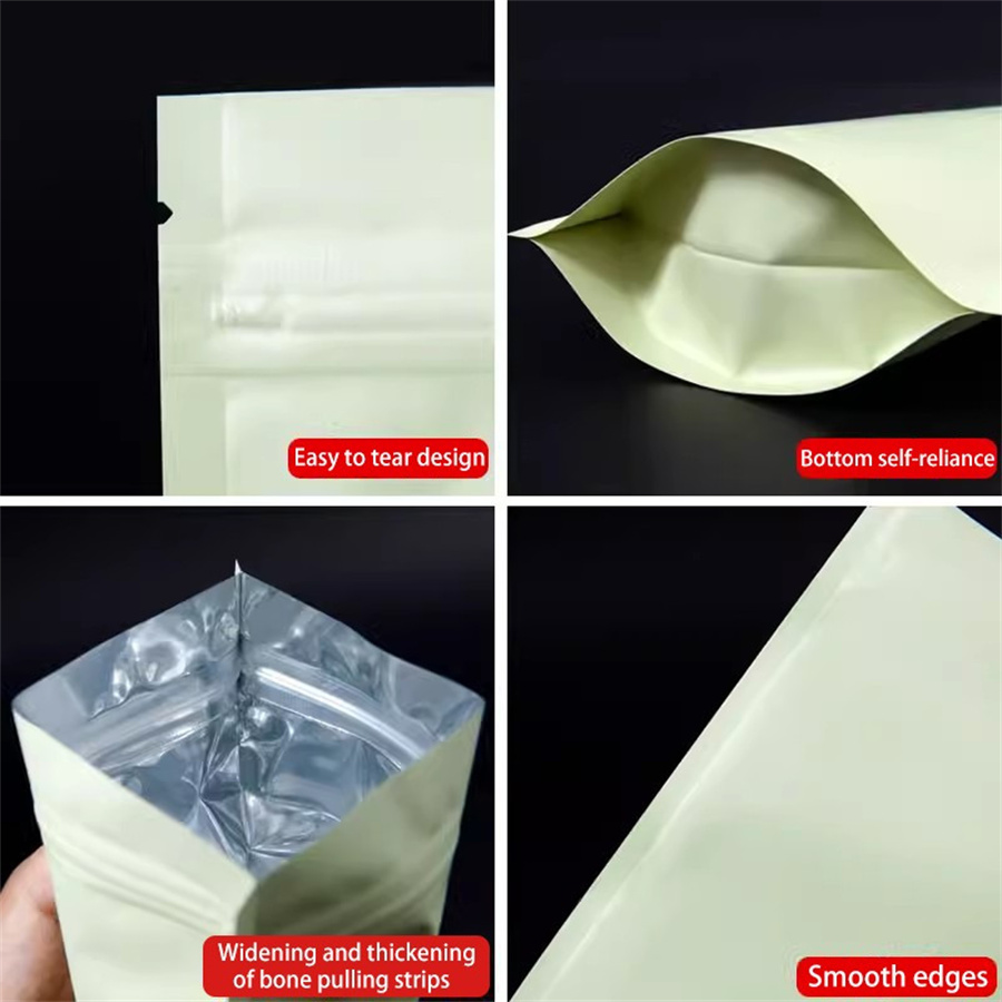 50/100PCS Matte Pale Yellow Zi - Food Storage Zipper Bags 评论和价格