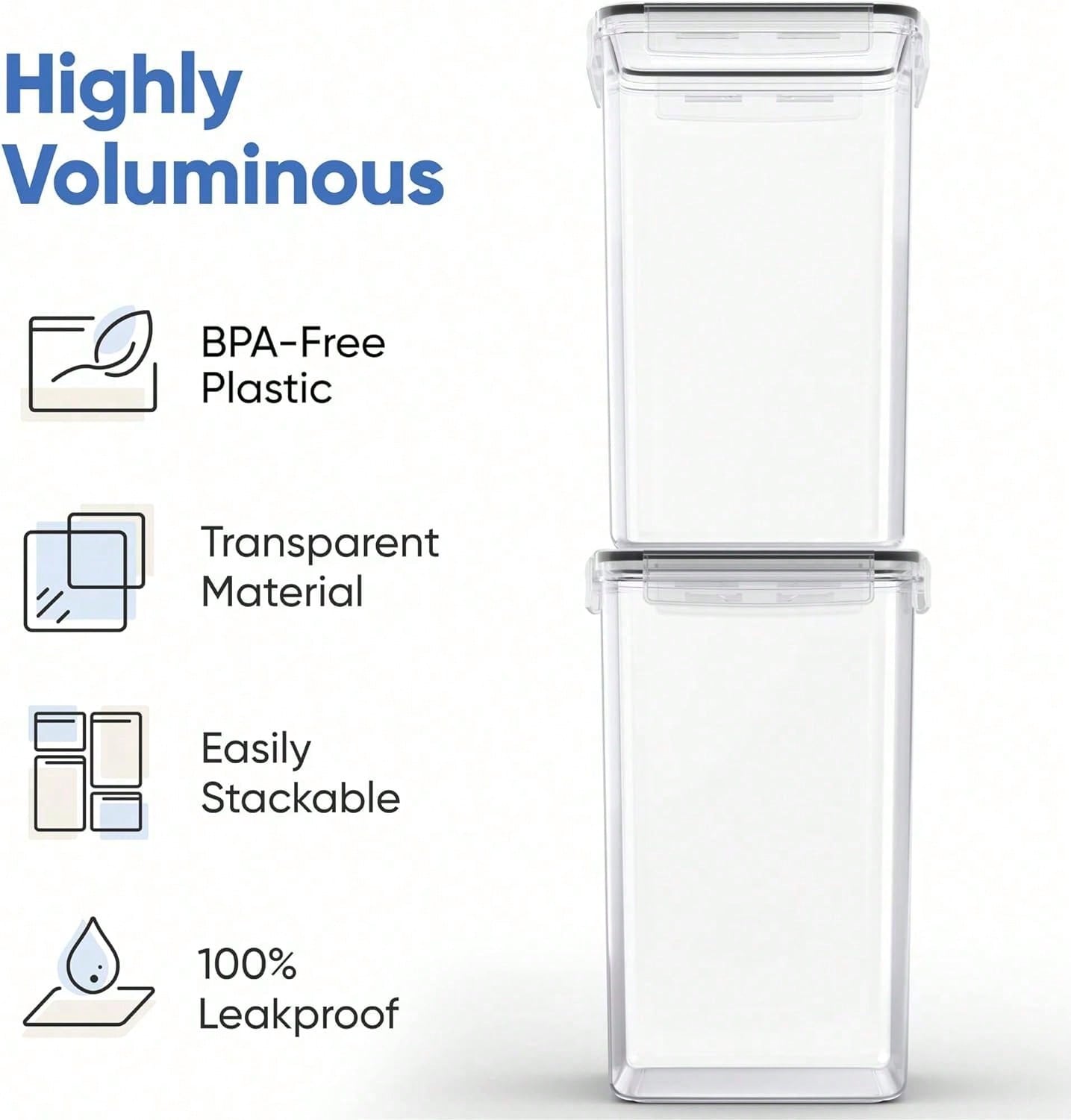 Extra Large Flour And Sugar St - Xl Food Storage Containers With Lids 评论和价格