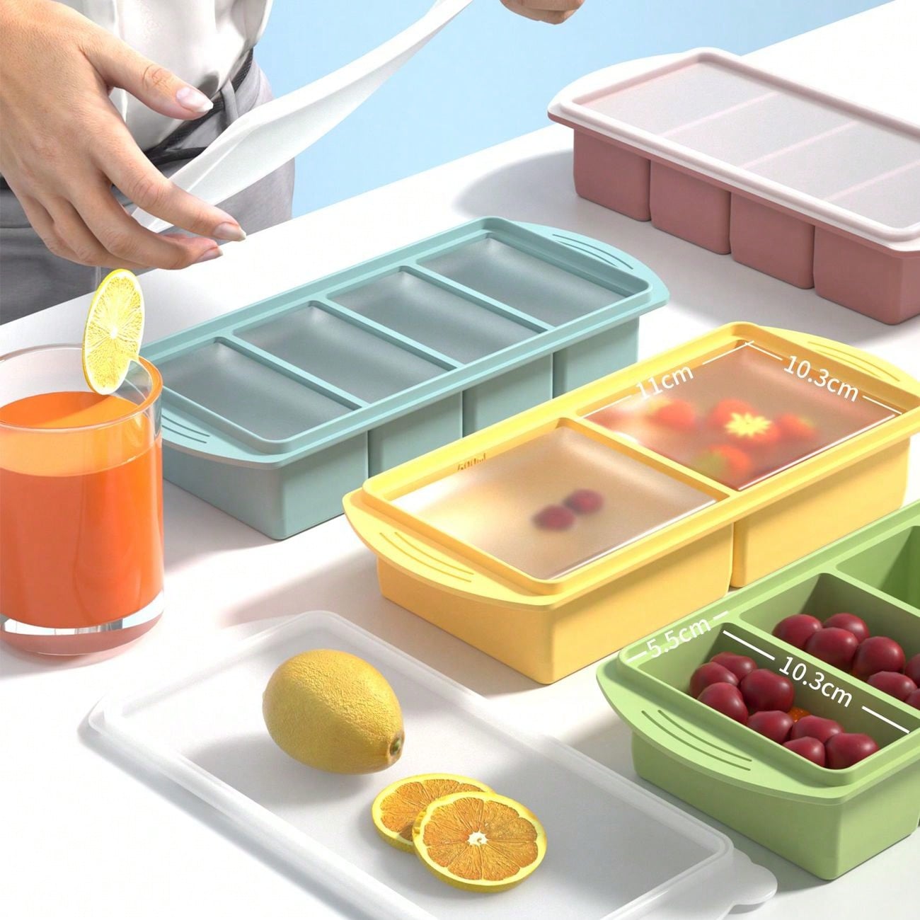 Silicone Freezer Tray with Lid - Xl Food Storage Containers With Lids 评论和价格