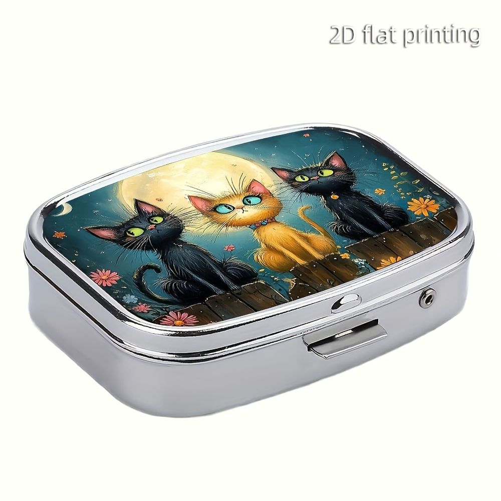 1 Cute Cat-Shaped Metal Pill B - Food Storage And Safety 评论和价格