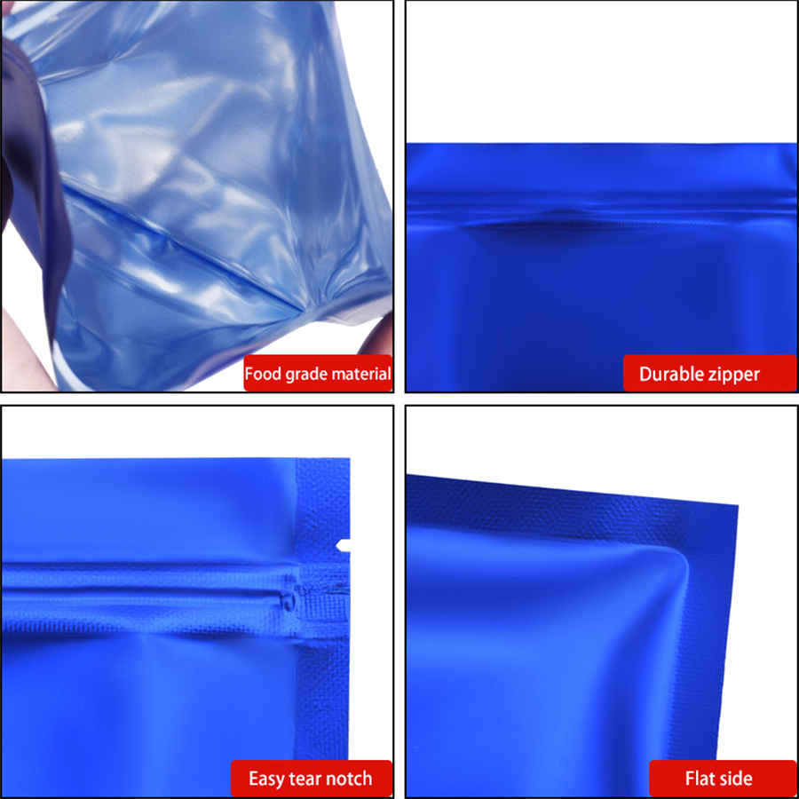 100pcs Matte Blue Foil Zipper  - Food Storage Zipper Bags 评论和价格