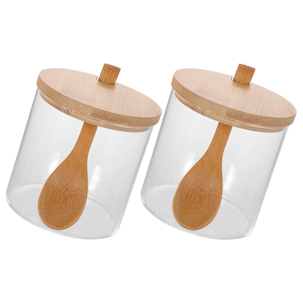 2Sets Clear Glass Seasoning Co - Food Storage Jar Glass 评论和价格